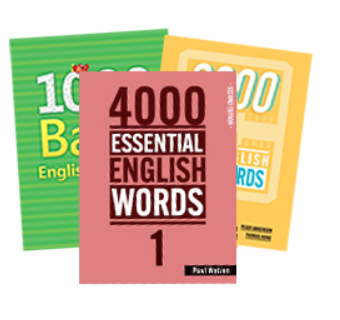 1000 Basic English Words, 2000 Core English Words, 4000 Essential English Words 교재 표지